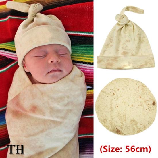 THBurrito Blanket Baby Flour Tortilla Swaddle Blanket Sleeping Swaddle