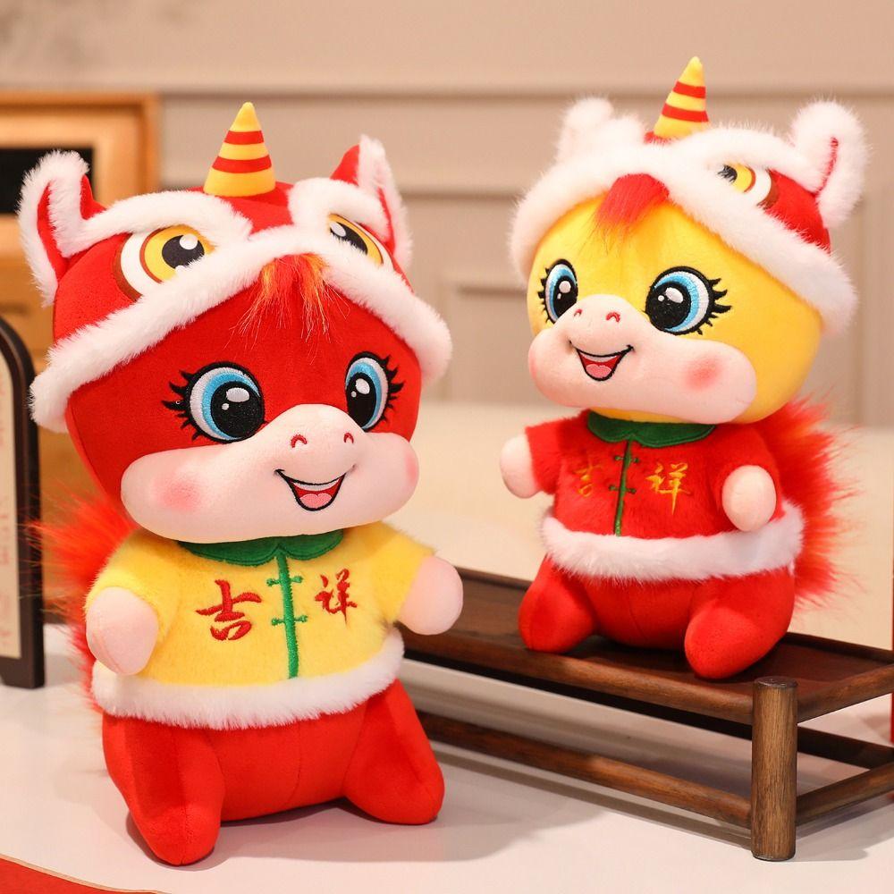 Chinese Style New Year Mascot Cute Lucky Pony Toy Funny Horse Stuffed Doll  Spring Festival