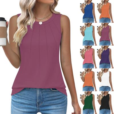 Womens Casual O Neck Loose  Sleeveless Top T-shirt  Summer Tank Tops For Women Tank Camisole Sleeveless Basic Tops