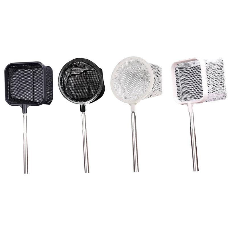 Aquarium Fish Tank Net with Suction Cup Extendable Handle Landing Net Isolation Net for Fish Tank Cleaning Tool Accessories