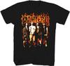 2Bhip Pantera T-shirt voor Heren & Dames Voor- & Achterprint Vlammen Zwart Ronde Hals Korte Mouwen Tee - Band T-shirts