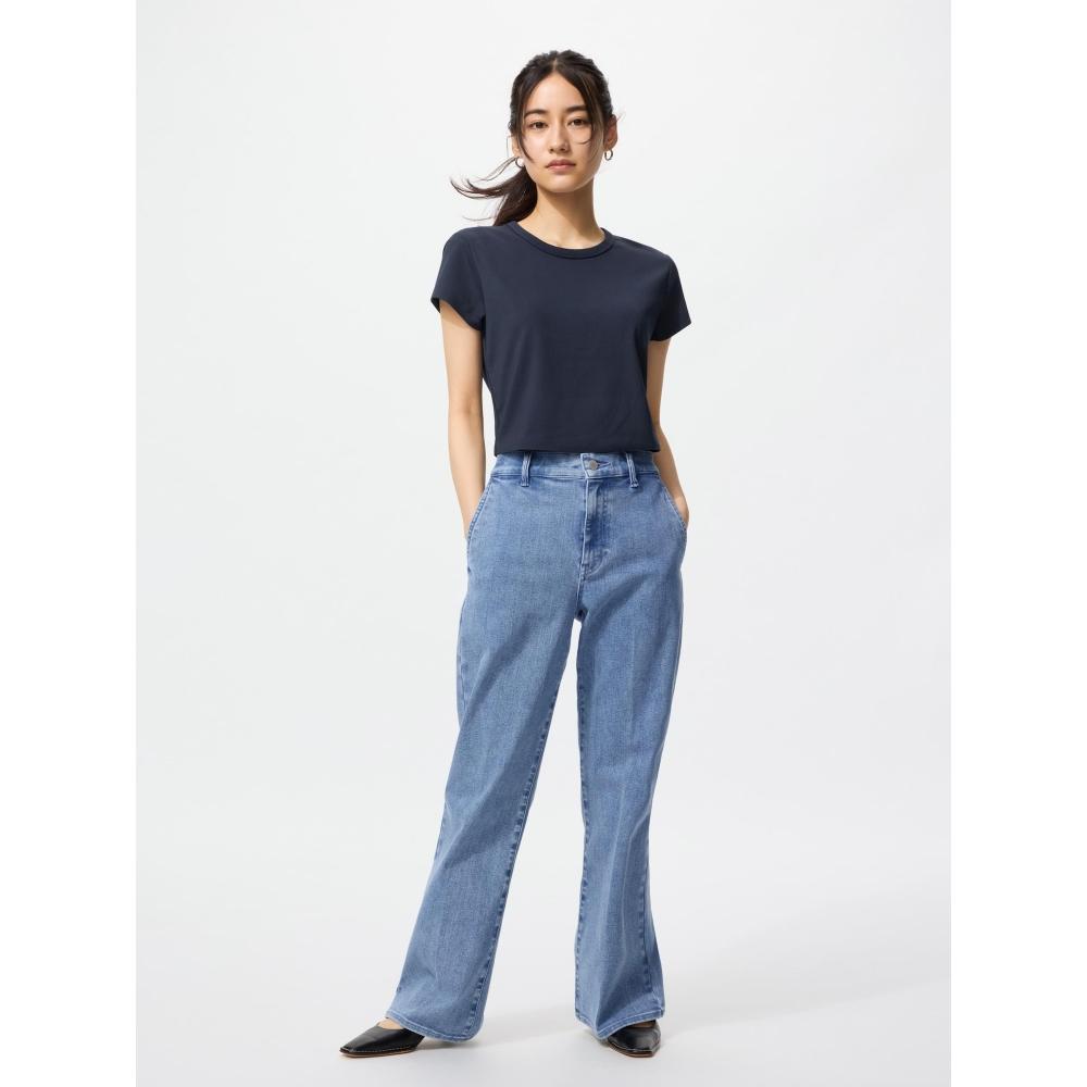 

Uniqlo Japan Slim Flare Trousers Jeans Short 09 BLACK/XS