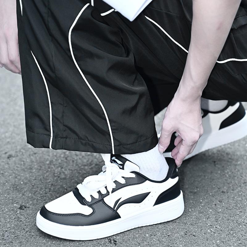 Li Ning Slip Resistant Cushioning Abrasion Resistant Lightweight Breathable Height Increasing Low top Skateboard Shoes AGCV495