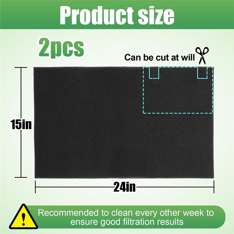 2 Pcs Window Air Conditioner Filters 24 X 15 X1/4Inch Cut To Fit Foam Replacement Filters,For FRIEDRICH,GE,Next Gen AC
