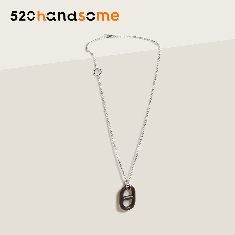 Fashion Affordable Luxury Style Ebony Pendant Minimalist Fancy Affordable Luxury Style Classic Design Pig Nose Clavicle Chain Necklace Pig Nose Ebony Necklace M