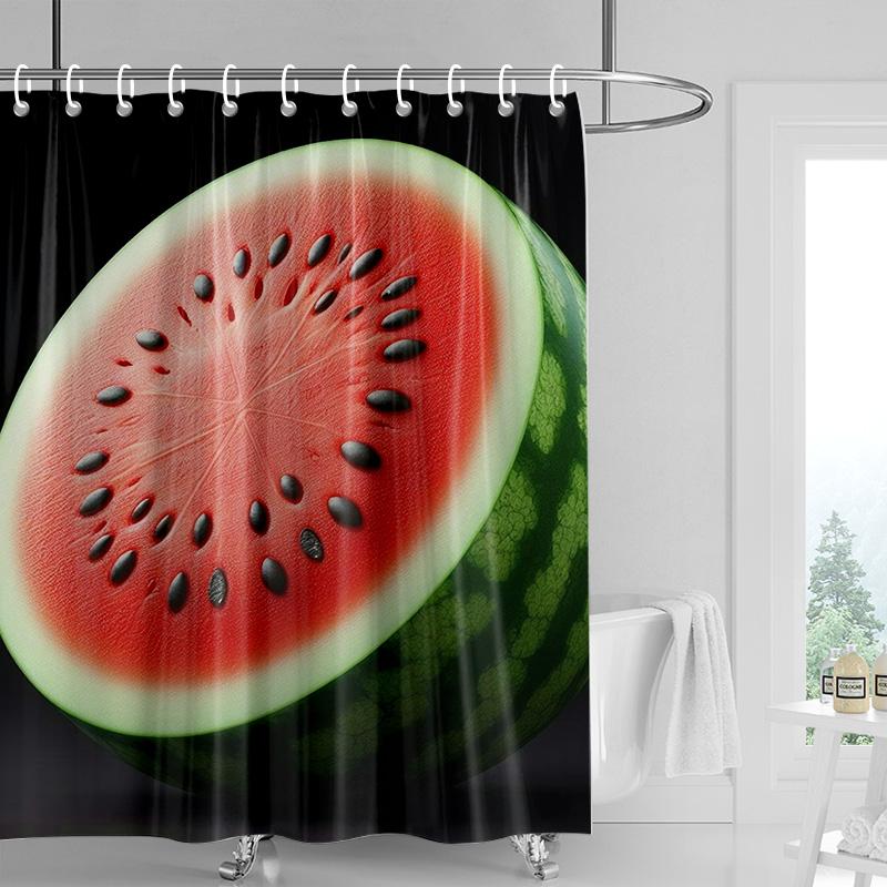 Frucht-Duschvorhang Waschbar Schmutzabweisend Duschkopf-kompatibel Wasserdicht Polyester-Badevorhang Für Heimdekoration