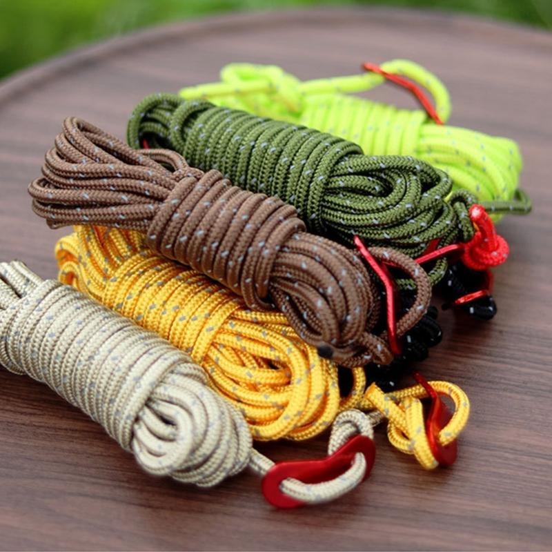 Reflective Paracord Rope Highly Strength Tent Lanyard Strap Outdoor Camping Canopy Rope Guyline Hiking Equipment