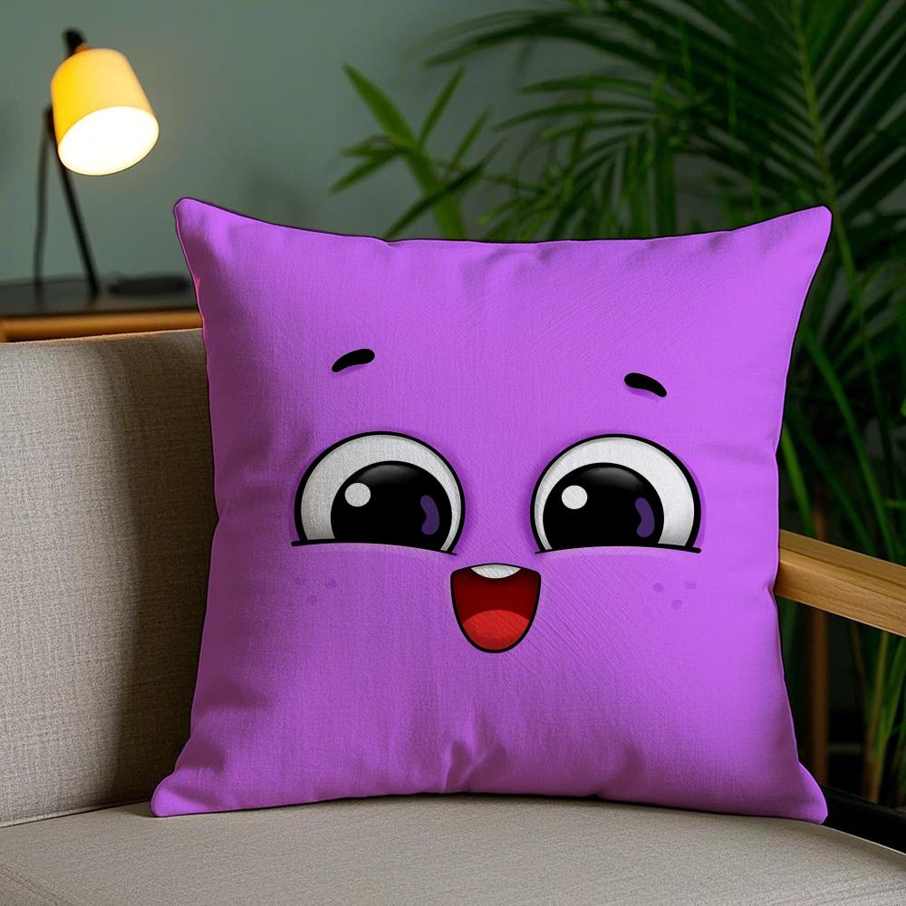 Funny Emoji Cushion Cover Soft Short Plush Double-Sided Printing Home Decor Machine Washable Pillow Case Gift