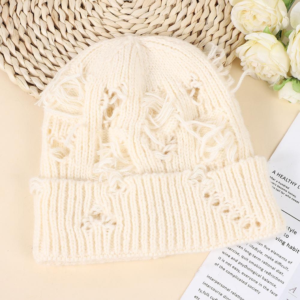 

Теплые женские мужские зимние шапки-бини готические с дырками уличный панк вязаные шапки-боне модные сохраняющие тепло шапки-бини с черепом One Size