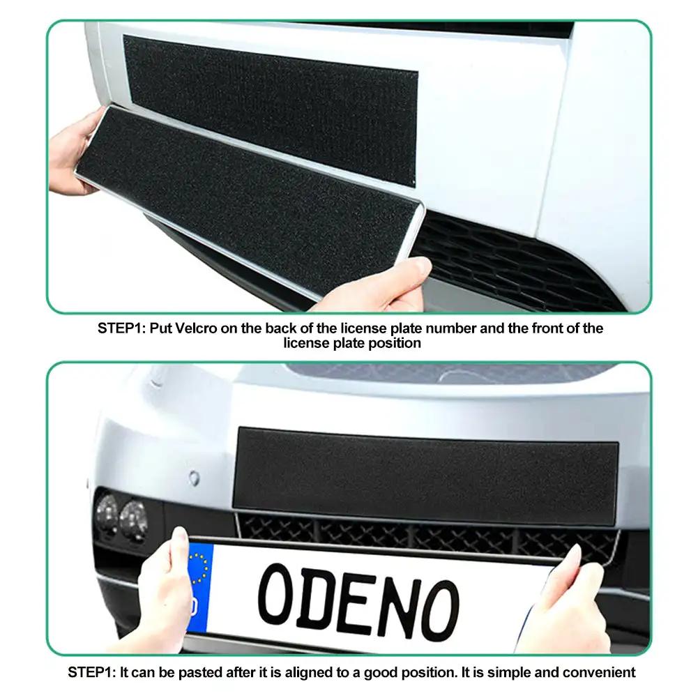 2 Stück/Set Klebstoffe Kennzeichenhalter Rahmenlos Schwarz Wetterfest Nummernschildhalter für Fahrzeuge/Auto/SUV Zubehör