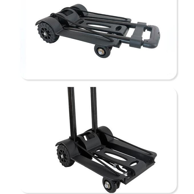 Compact Foldable Trolley: Portable Handcart for Supermarket Shopping and Luggage Transport