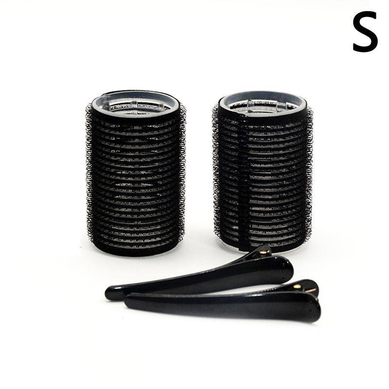 

4 шт./набор Воздушная плойка-трубка Самоклеящиеся волшебные бигуди и заколка для челки Инструмент для укладки S чёрный