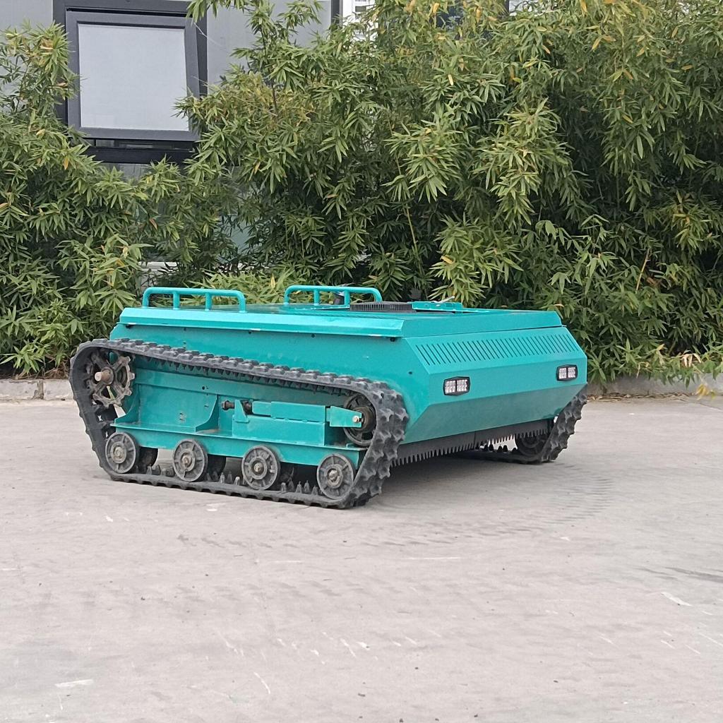 Tracked Remote Control Multi-Terrain Lawn Mower for Landscaping and Weed Trimming