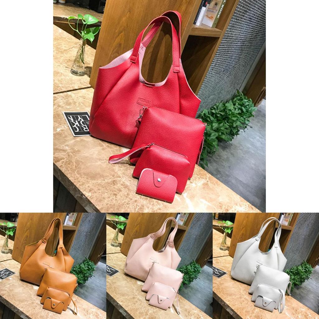 Elegant Fashion Women Handbags Messenger Shoulder Tote Bags 4pcs Purse Set