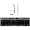 5Pcs Anti Slip Weighted Worm Fishing Hooks Tackle Outdoor Fishing Hook Jig Head Hooks for Soft Plastics Lures Barbed Crank Hooks