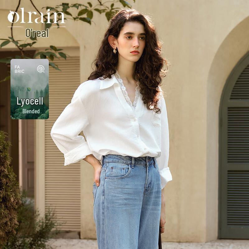 Olrain Women s French Style Double-Layer Lace Blouse S