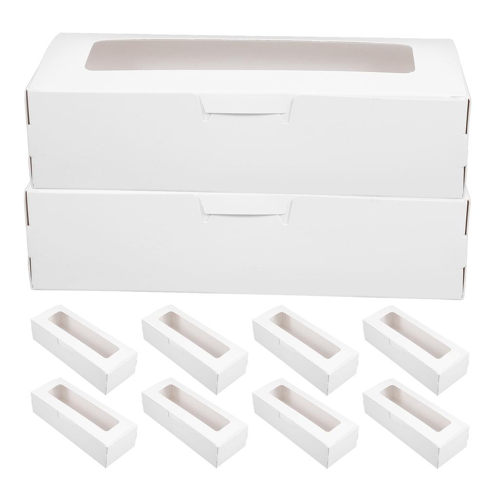 10pcs Macaron Boxes Kraft Paper 7 2x1 9x1 9 Inches Small Gift Boxes C ies Chocolates Visible Window Lightweight Portable