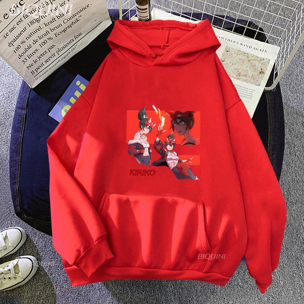 Overwatch 2 Kawaii Kiriko Printed Hoodies Men/Women Harajuku Kawaii Unisex Anime Manga Graphic Aesthetic Pullover Sweatshirt S