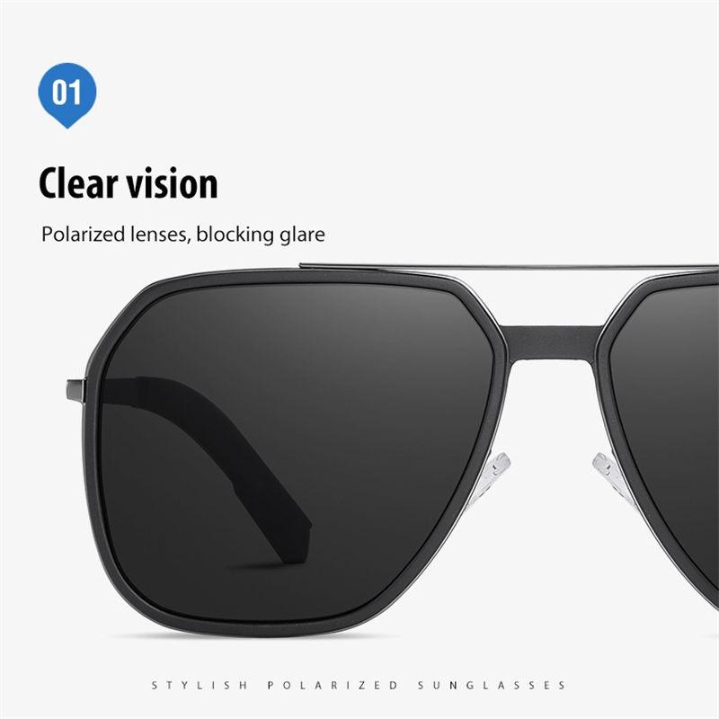 AORON Metal Frame Polarized Sunglasses for Men Women Fashion Driving Cycling Outdoor UV400 Anti Glare Glasses