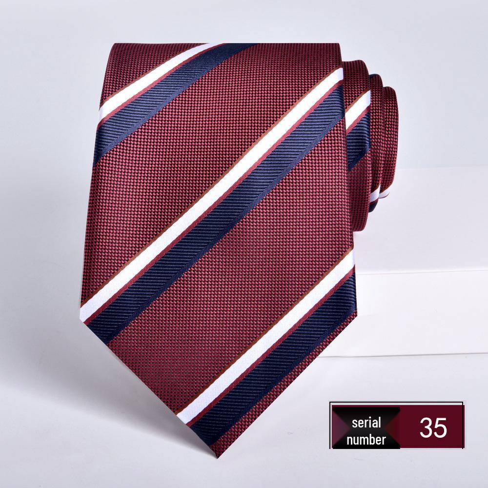 Wine Red Jacquard Tie for Men - Formal Business, Wedding, and Groom 8cm Executive Style
