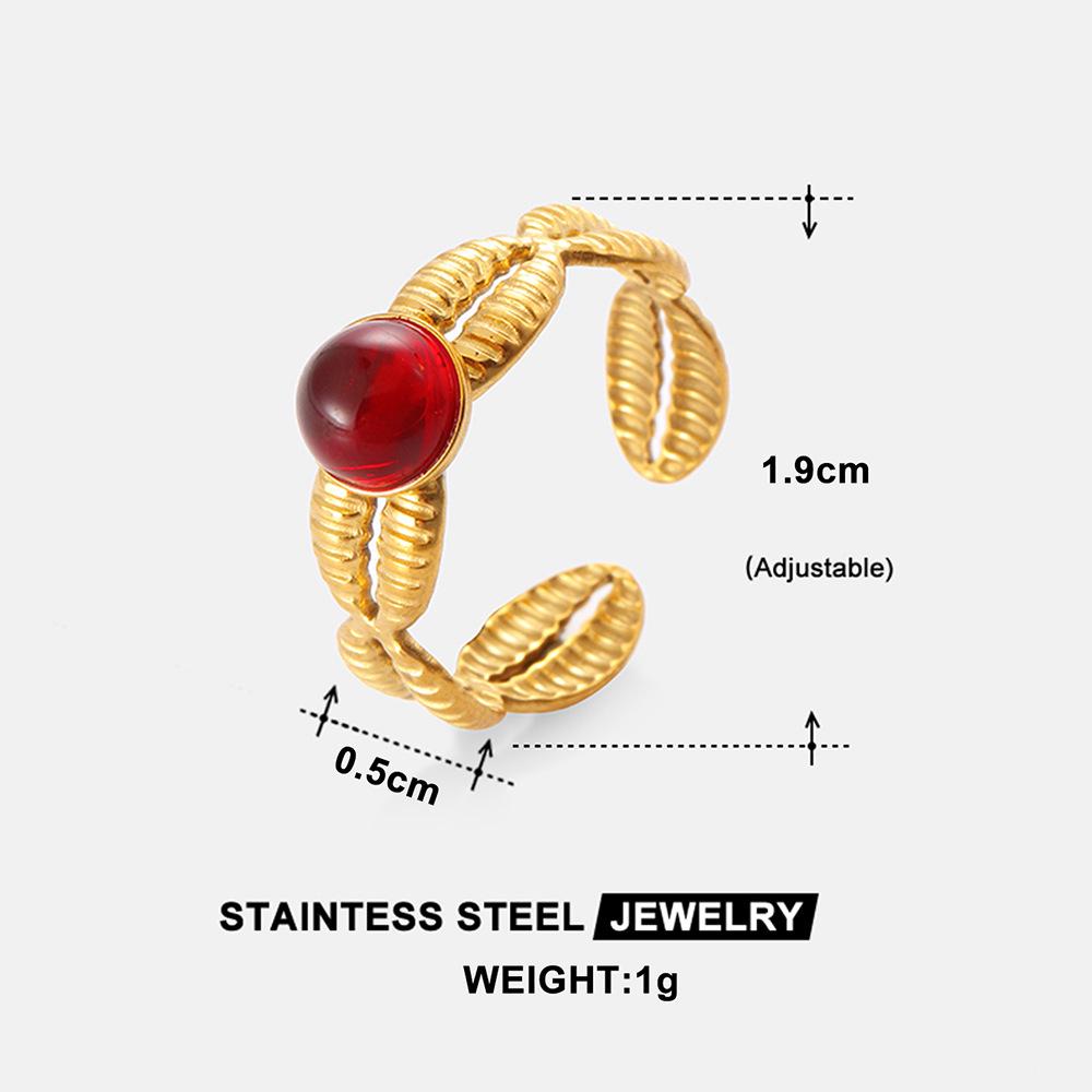 Boho Mehrfarbiger Türkis Edelstahl Offener Ring, Umweltfreundlich & Lichtecht, Schlichtes Titanstahl Design für Damen
