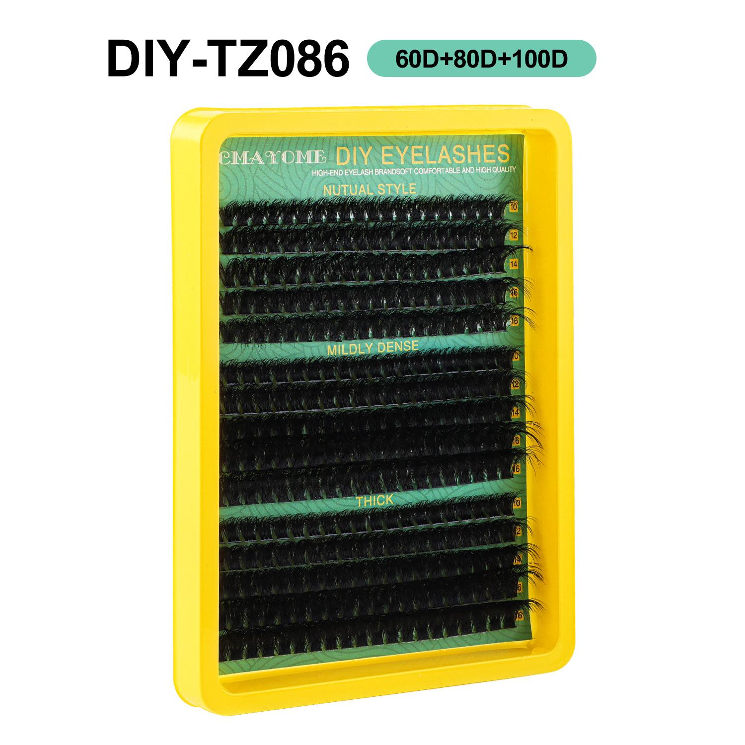 Густые Dd Кудрявые Искривленные Смешанные Накладные Ресницы 10-16М Имитация Одиночных Пучков Наращенные Ресницы