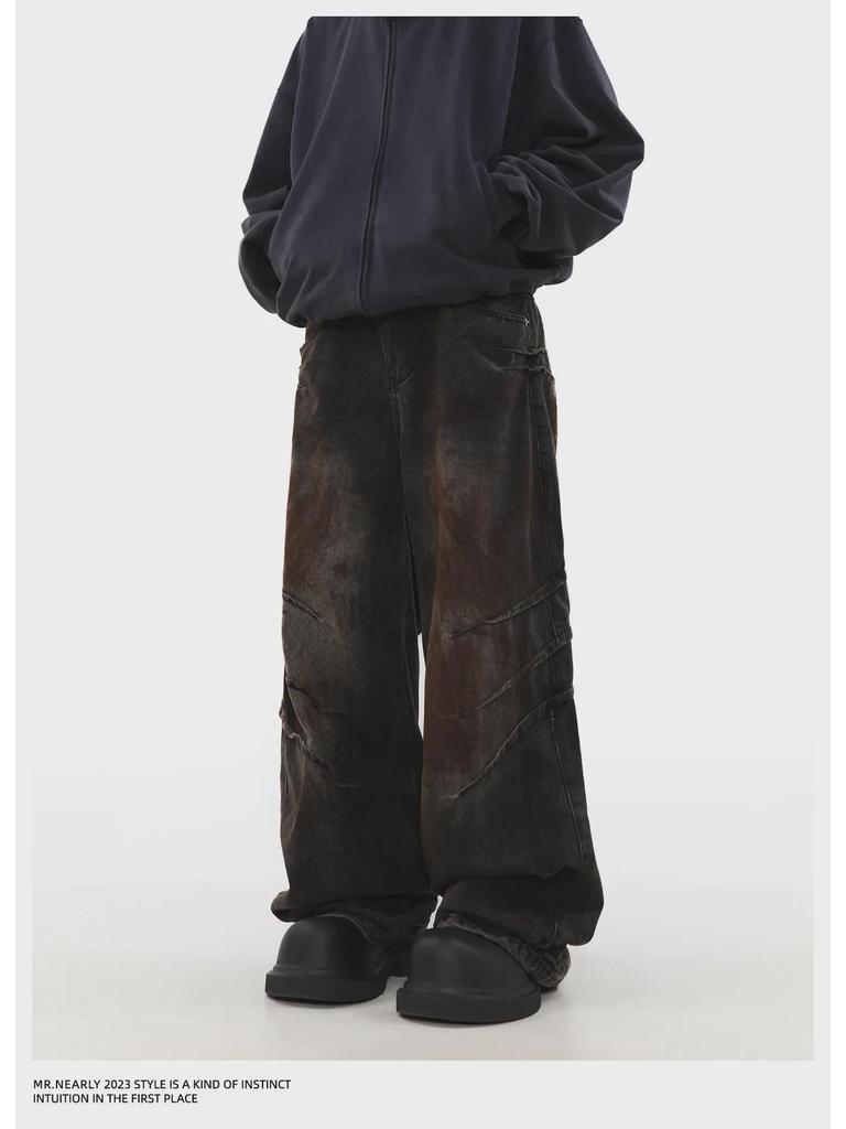 Retro High Street Style Loose Fit Jeans – Unisex Trendy Straight-Leg Pants