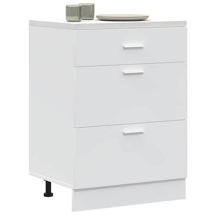 VidaXL "Lyon" Base Kitchen Cabinet In White Engineered Wood 854250