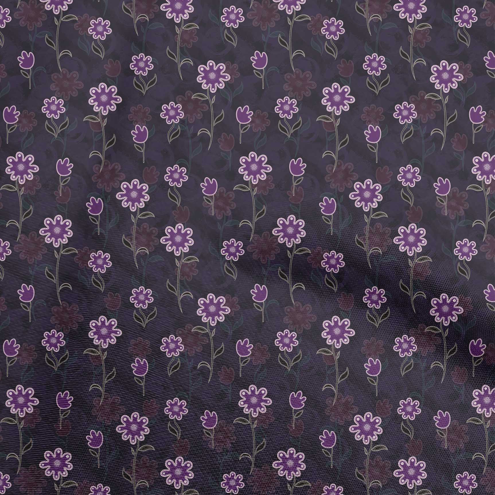 

OneOone Cotton Flex Grey Тканина з квітковим малюнком у крапки для пошиття тканини для рукоділля з принтом у дворі 40 дюймів 42 Inch Wide - Viscose Chiffon фіолетовий