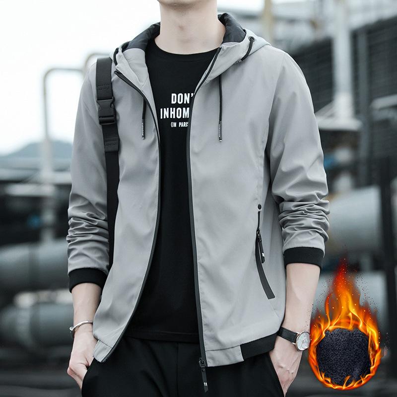 

Men Casual Warm Jacket Coat Fashion Hooded Jackets Autumn Winte NewMale Men Outdoor Windproof Waterproof Tactical Jacket 5XL сірий