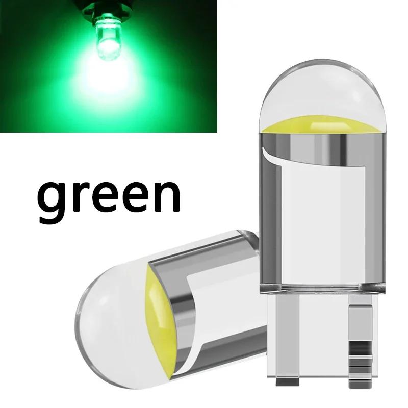 Car LED T10 W5W Canbus Glass COB 6000k Reading Dome Lamp Marker Wedge License PlateLight Bulb 168 194 192 DC 12V White Blue Red