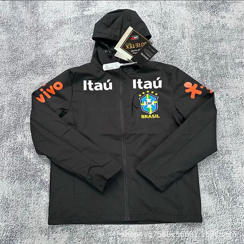 Unisex Long Sleeve Hooded Windbreaker Soccer Training Jacket Outdoor Sportswear Men Women
