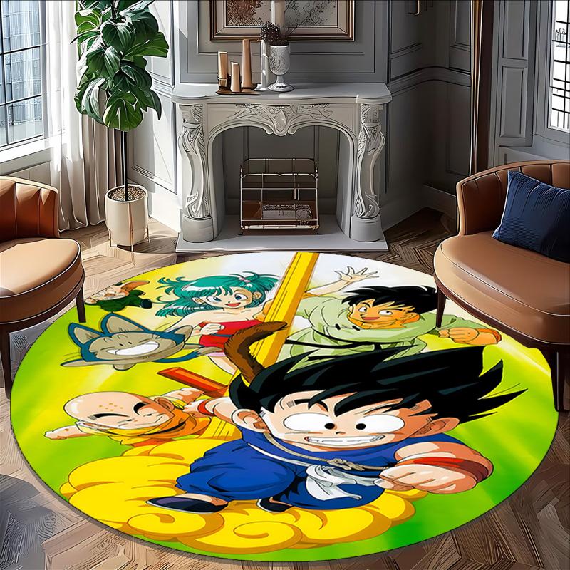 1pc Dragon Ball4 Print Round Carpet Chair Round Carpet Suitable for Bedroom Living Room Home Decorative Carpet