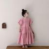 Summer 2025 Girls' Puff Sleeve Princess Dress – Korean Style Short Sleeve Big Skirt