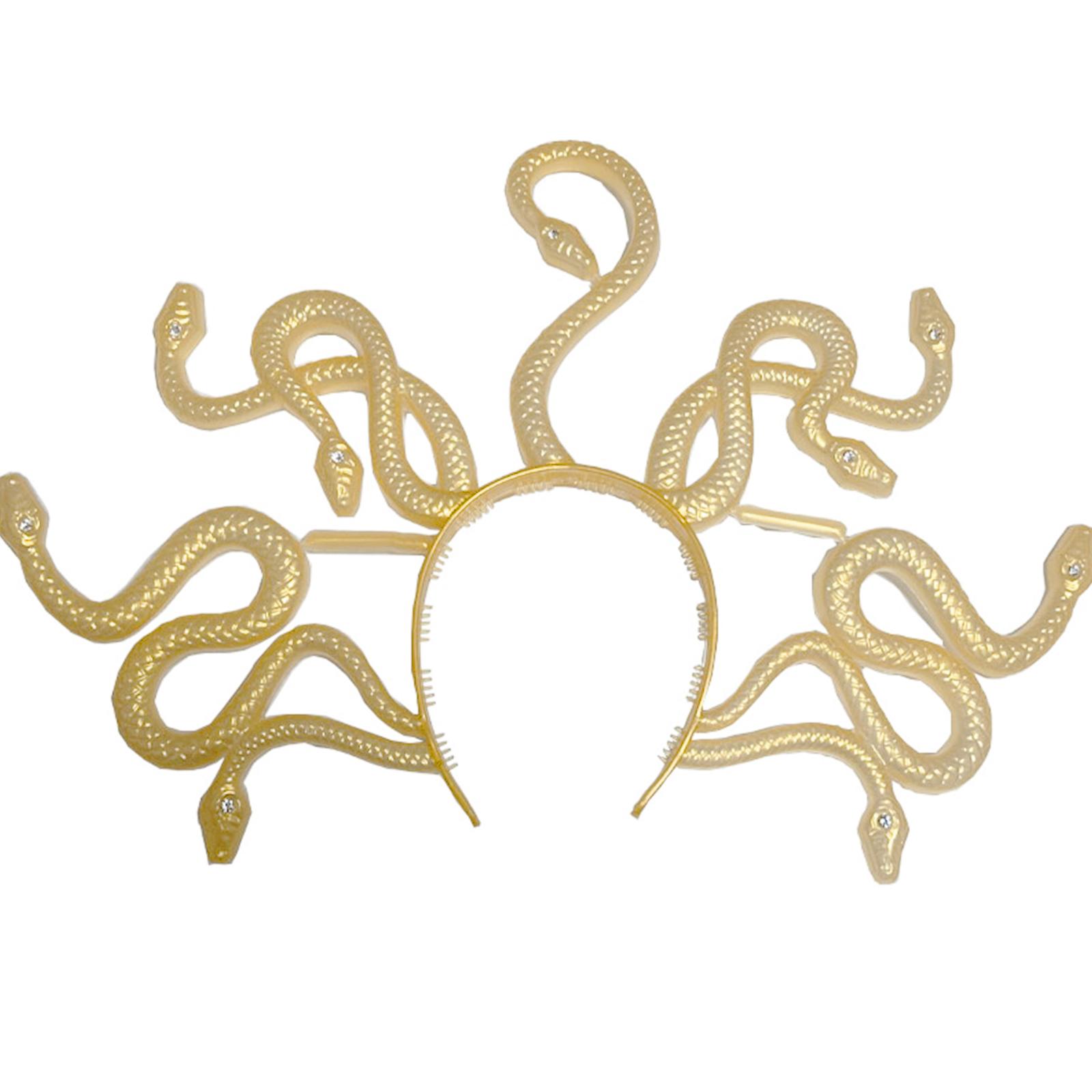 

Halloween Costume Headband Resin Crown Snake Hair Hoop Cosplay Headband Masquerade Hair Band Headwear золотой