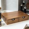 Coffee Pods Storage Drawer Holder Coffee Pod Organizer with 2 Drawers Retro Wooden Home Tabletop Storage Organization for Tea