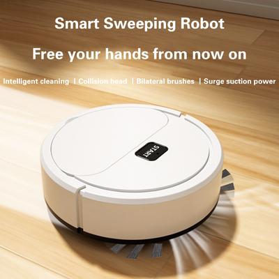 Aspirateur robotique automatique portable mini 2024 pour sol de maison, machine de balayage humide et sèche 3 en 1 rechargeable par USB pour la maison