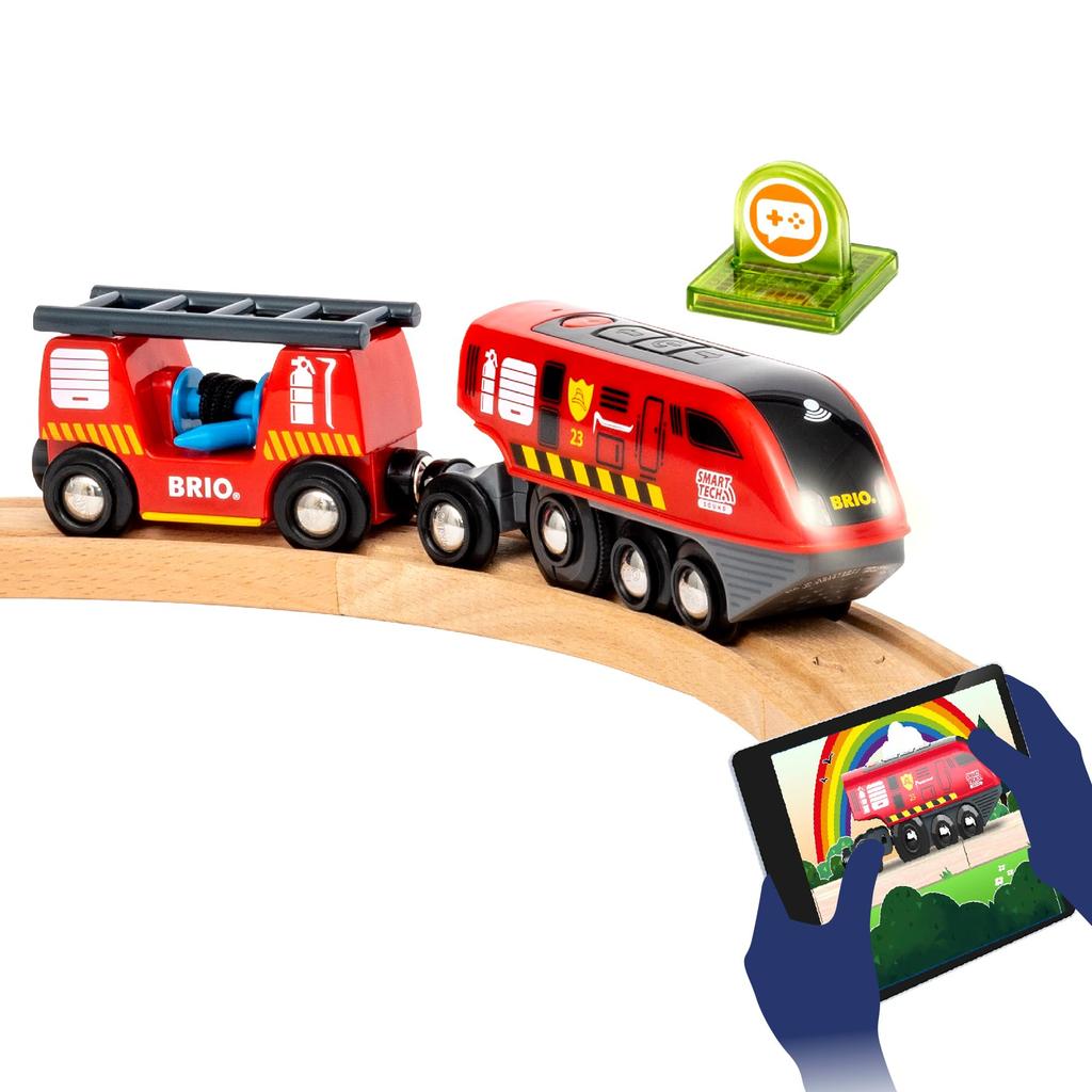 BRIO Smart Tech Sound Rescue Set 36004 [41 Pieces] (Electric Train Toy with Wooden Tracks) Ages 3 and Up