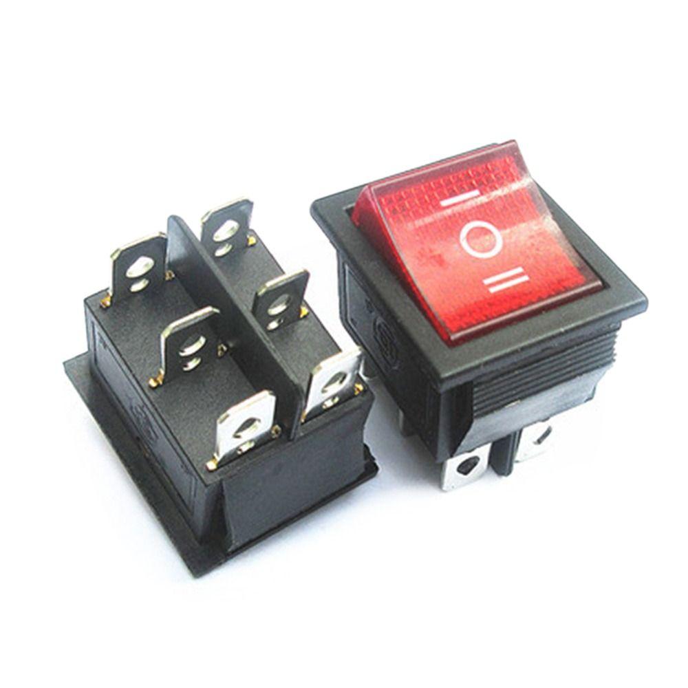 6-Pin 3rd Gear 16A 250V with Light Switches Rocker Power Switch Self-locking/Latching
