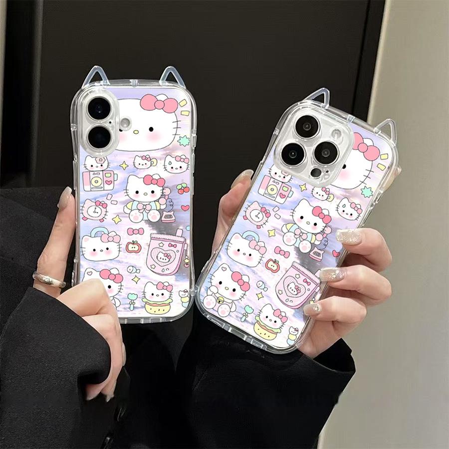 Sanrio TK Cat Ears KT Case for iPhone 16 iPhone 12 Pro Max