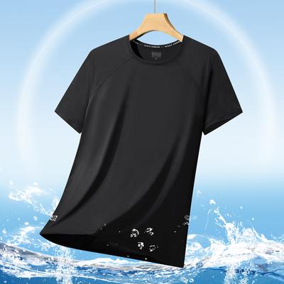 T-shirt Herr Rund Hals Plus Tjock Plusstorlek Sport Snabbtorkande Sommarkläder Tunn Kortärmad T-shirt