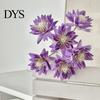 Decorative Fake Flowers Simulated Snow Lotus Artificial Flower Realistic Faux Silk Bouquet with 6 Indoor Full Blooms for Vase Floral Arrangement