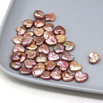1Pc, Purple Natural Shell Beads Without Hole, Romanticism Style Handmade Heart Loose Beads, 1.2-1.3cm, for DIY Jewelry Making or Home Decor Women Gift