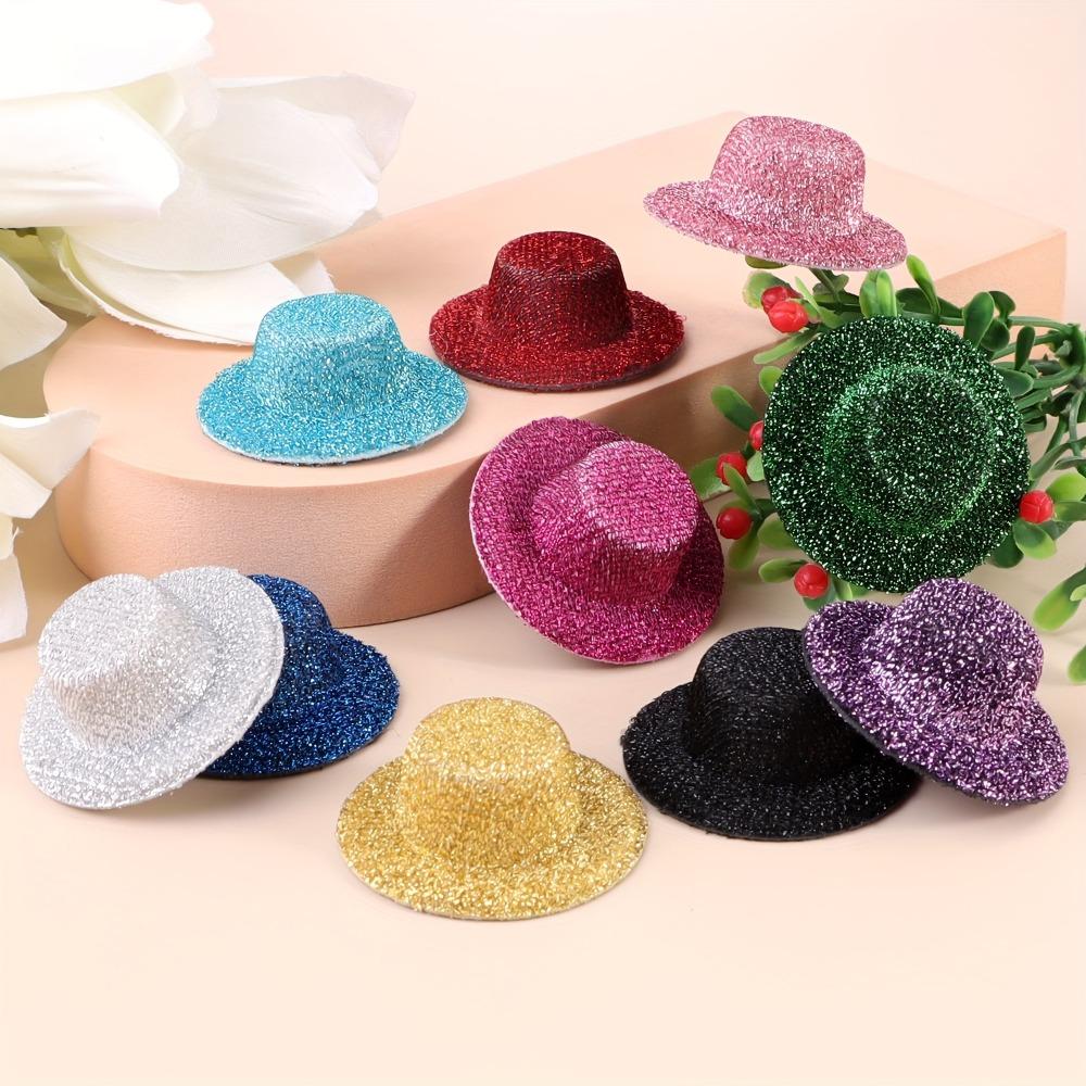Random 10pcs, Christmas Valentine's Day Random Colors, Exquisite Colored Mini Dome Hats, Holiday Decoration Hats