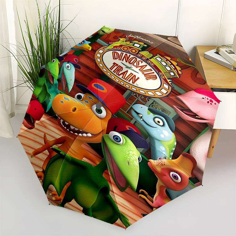 

Dinosaur Train, AnimationThemed Automatic Opening and Closing Umbrella 8 Ribs, Suitable for Leisure and Going Out, Outdoor Accessory, Goth