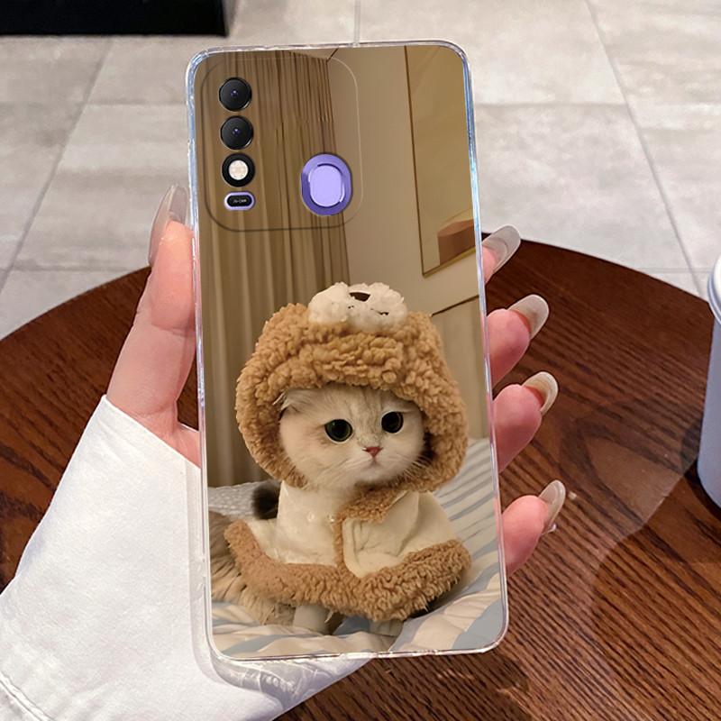 For Tecno Spark 8 8T 8P 9T (India) 7 Pro 7T Case Clear Silicone Soft TPU Jelly Cover KG6 KG7H KG7 KF6 Cute Rabbit Cat Phone Case