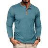 Men's Color Blocked Versatile Long Sleeved Shirt Retro T-shirt Bottom Shirt