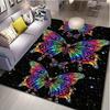 Vibrant Butterfly Galaxy Rug for Boho Chic Spaces | Cosmic Rainbow Wings Area Rug | Trendy Floor Decor for Living Rooms