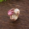 Enamel geometric flower elastic ring, women's fashion high-end rose alloy ring