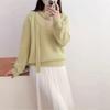 Non-pilling super beautiful atmosphere gentle wind flower streamer sweater women's autumn and winter neck pure desire wind knitted sweater